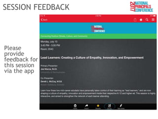 SESSION FEEDBACK
Please
provide
feedback for
this session
via the app
 