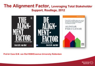 The Alignment Factor, Leveraging Total Stakeholder
                            Support, Routlege, 2012




Prof.dr Cees B.M. van Riel RSM/Erasmus University Rotterdam
 