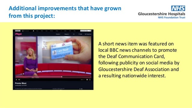 Gloucestershire Hospitals NHS FT Deaf Communication Cards Promoting