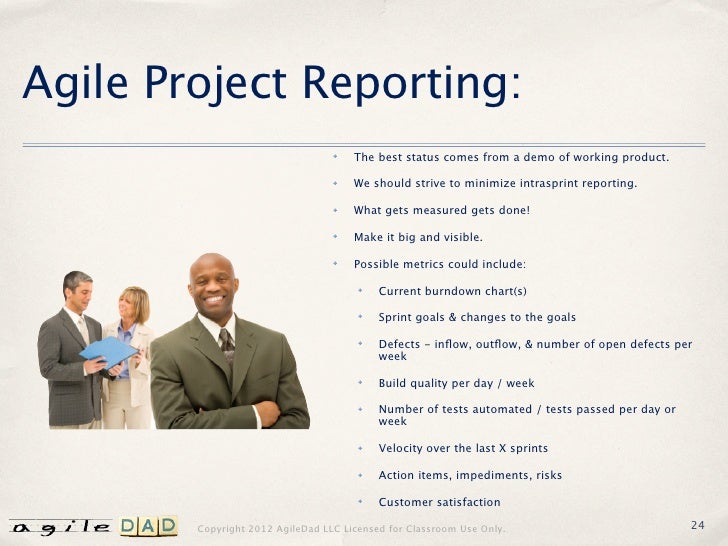 communicating agile project status to executive managers