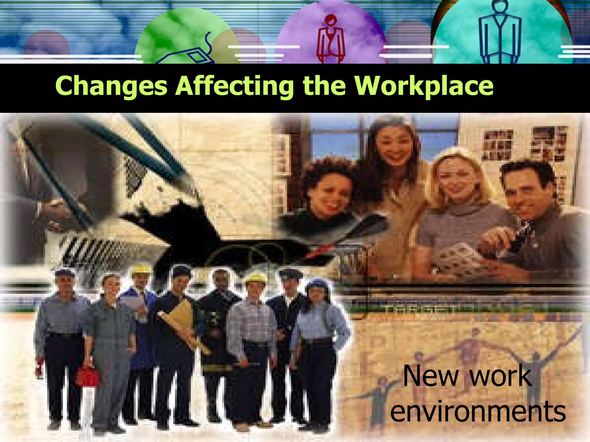 Changes Affecting the Workplace New work environments 