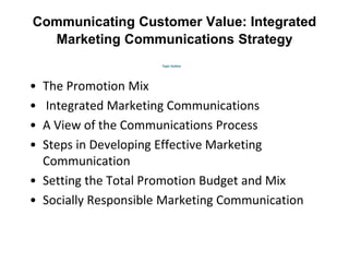 Communicating customer value integrated marketing communications ...