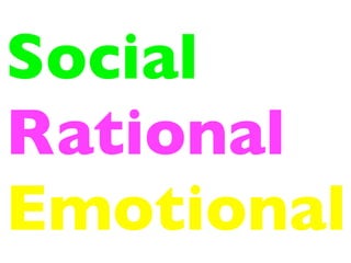 Social
Rational
Emotional
 