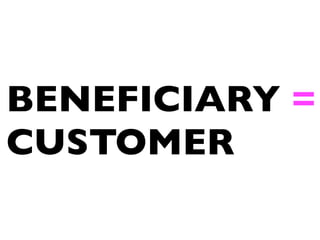 BENEFICIARY =
CUSTOMER
 