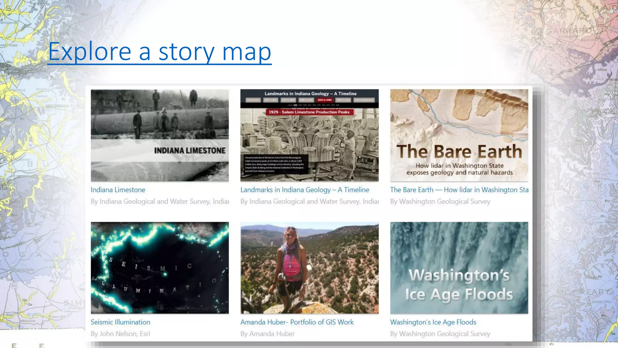 Explore a story map
 