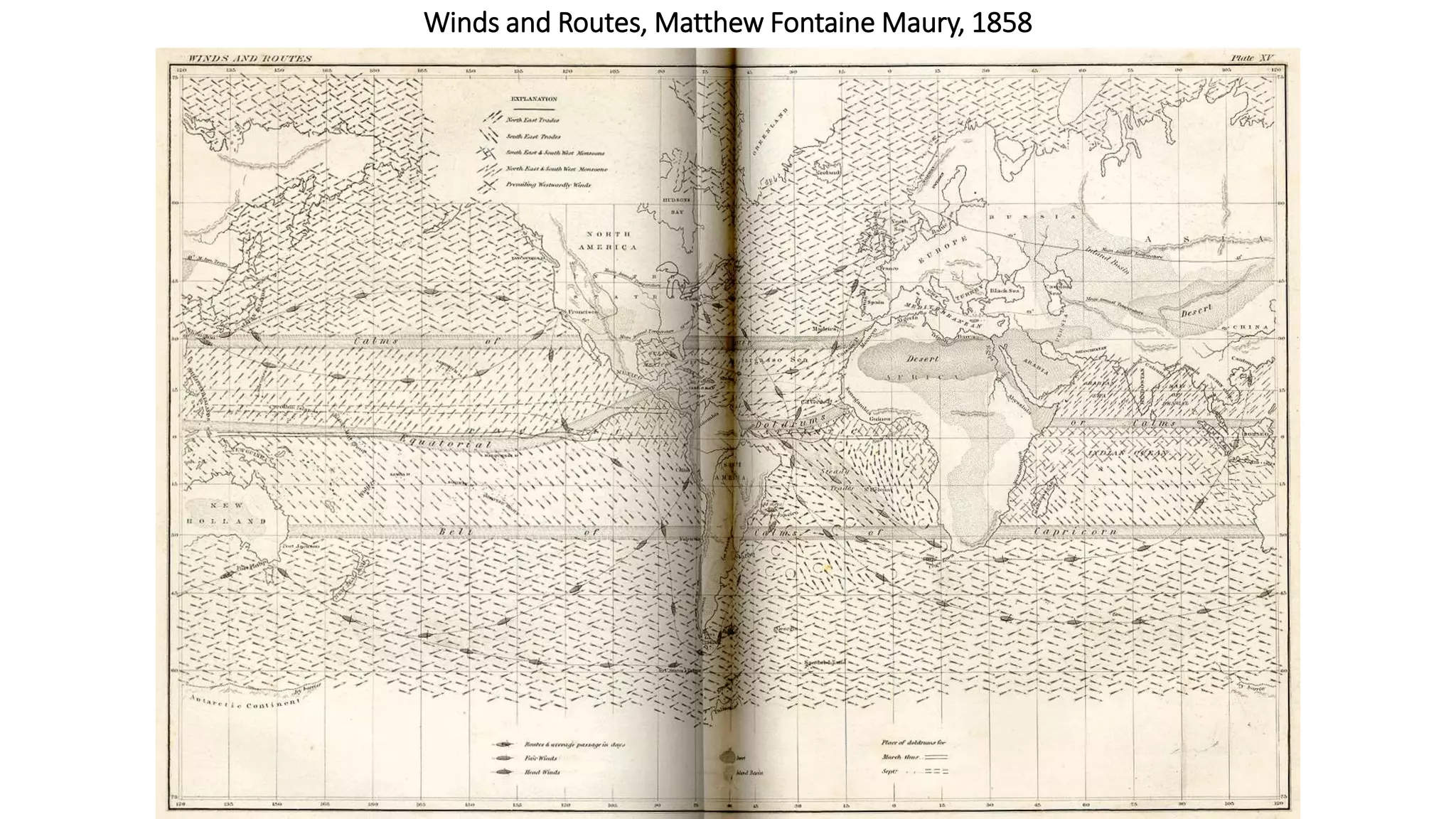 Winds and Routes, Matthew Fontaine Maury, 1858
 