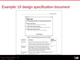 © 2013 K. Bachmann
Communicating UI Design | 32
Example: UI design specification document
 