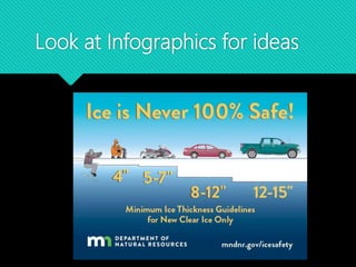 Look at Infographics for ideas
 