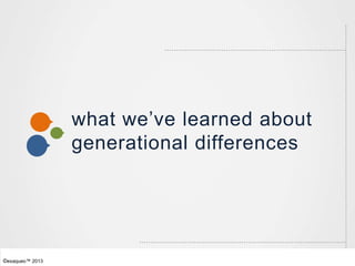 ©exaqueo™ 2013
what we’ve learned about
generational differences
 