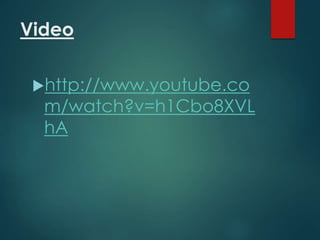 Video
http://www.youtube.co
m/watch?v=h1Cbo8XVL
hA
 