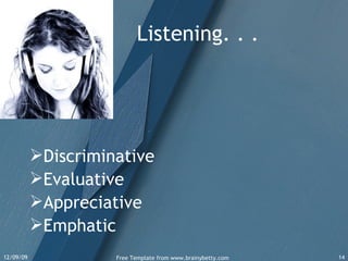 Discriminative Evaluative  Appreciative Emphatic Listening. . .  