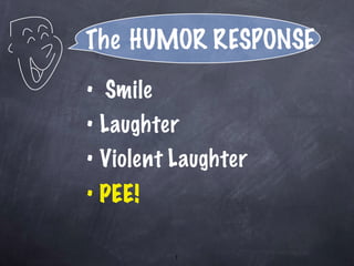 The   HUMOR RESPONSE Smile Laughter Violent Laughter PEE! 