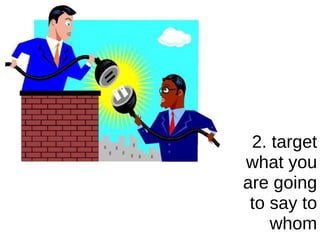 2. target what you are going to say to whom 