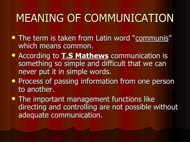 communication