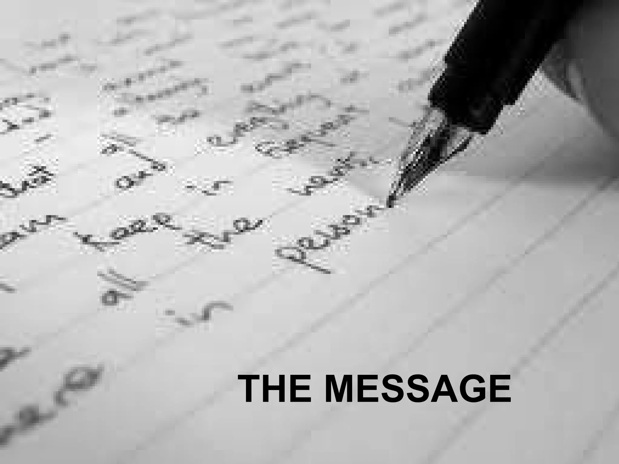MESSAGE THE MESSAGE 