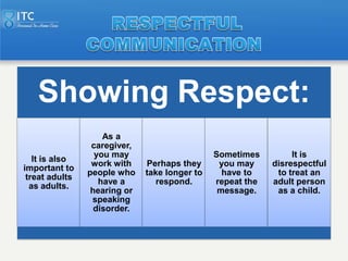 Showing Respect:
                    As a
                 caregiver,
                  you may                      Somet...
