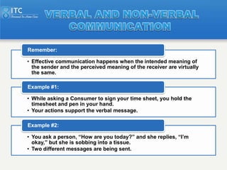 Remember:

• Effective communication happens when the intended meaning of
  the sender and the perceived meaning of the re...