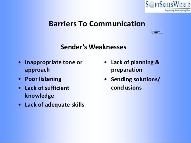 Weakness in communication skills