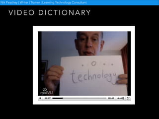 Nik Peachey | Writer | Trainer | Learning Technology Consultant

VIDEO DICTIONARY

 