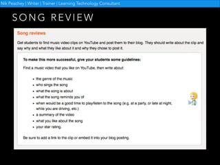 Nik Peachey | Writer | Trainer | Learning Technology Consultant

SONG REVIEW

 