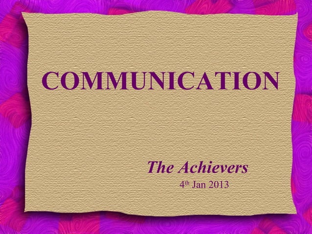 Communication | PPT