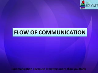 Communication : Because it matters more than you think
FLOW OF COMMUNICATION
 