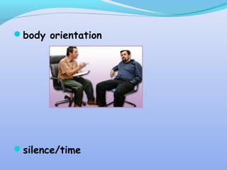 body orientation
silence/time
 