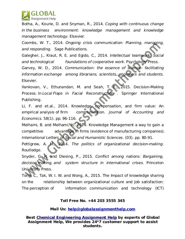 Sample Report On Managing Communications Knowledge And