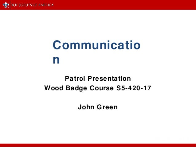 wood badge communication