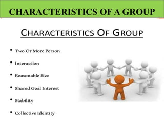 CHARACTERISTICS OF A GROUP
 