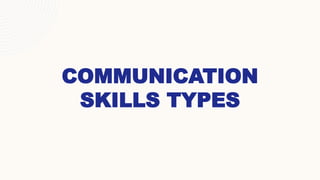 COMMUNICATION
SKILLS TYPES
 