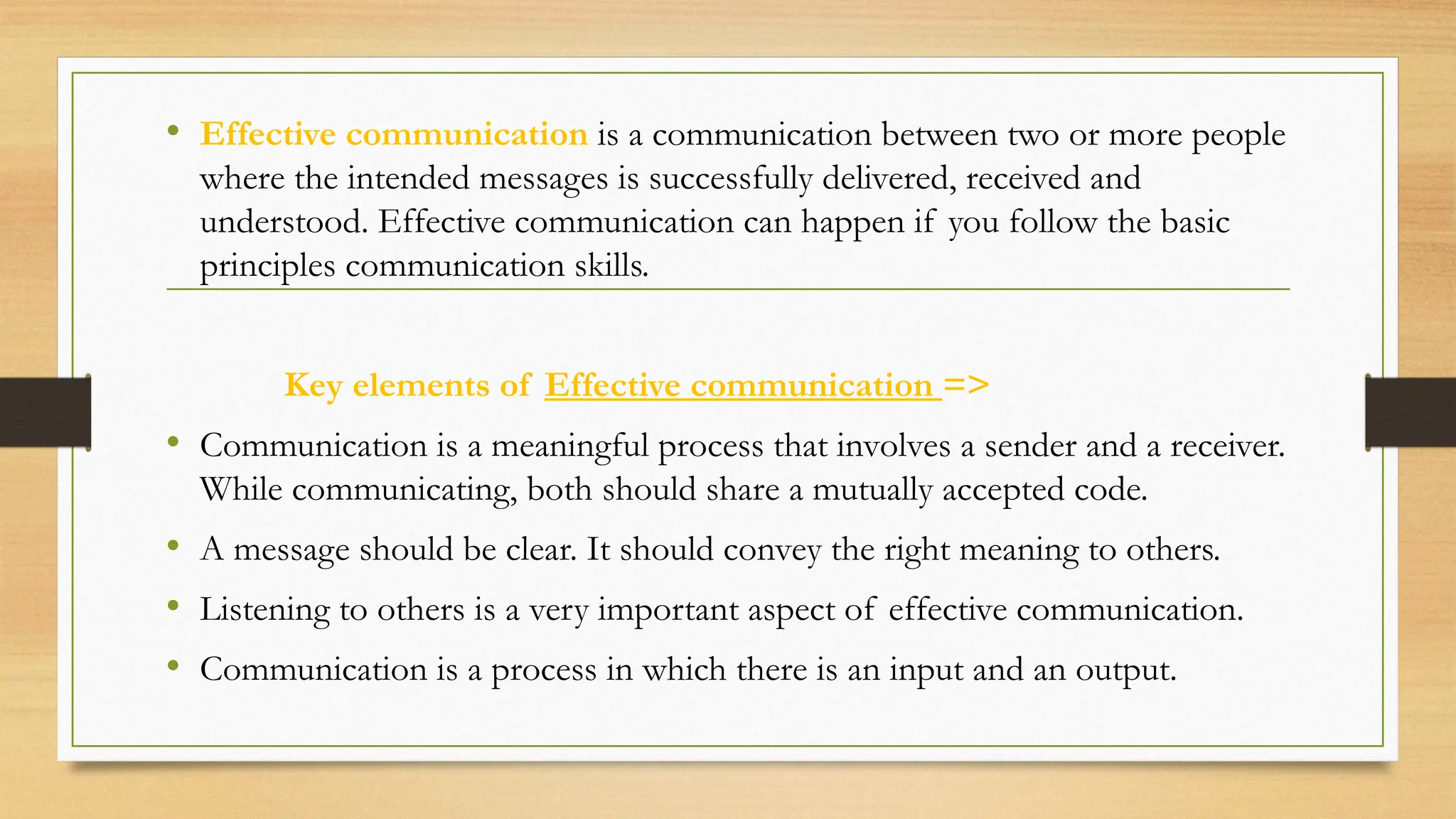 Key Communication Aspects THE PRESENTATION IS BASED ON COMMUNICATION SKILLS | PPTX