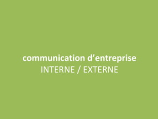 communication d’entreprise INTERNE / EXTERNE 