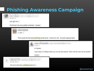 @haydnjohnson
Phishing Awareness Campaign
 