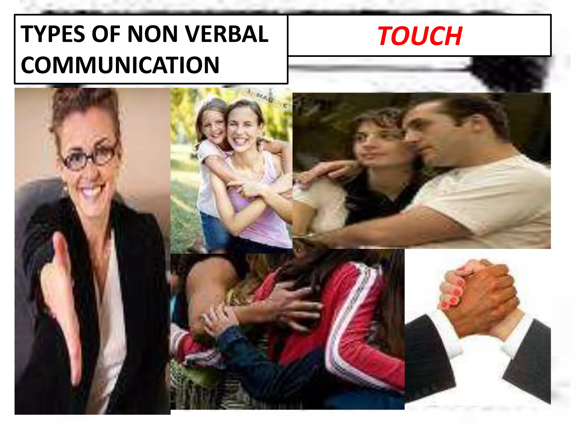 TOUCHTYPES OF NON VERBAL
COMMUNICATION
 