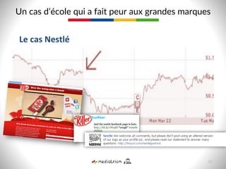 Le	
  cas	
  Nestlé	
  
Un  cas  d’école  qui  a  fait  peur  aux  grandes  marques  
62  
 