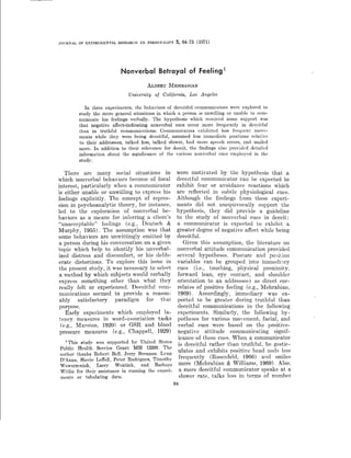 Mehrabian Communication - Nonverbal Deceit