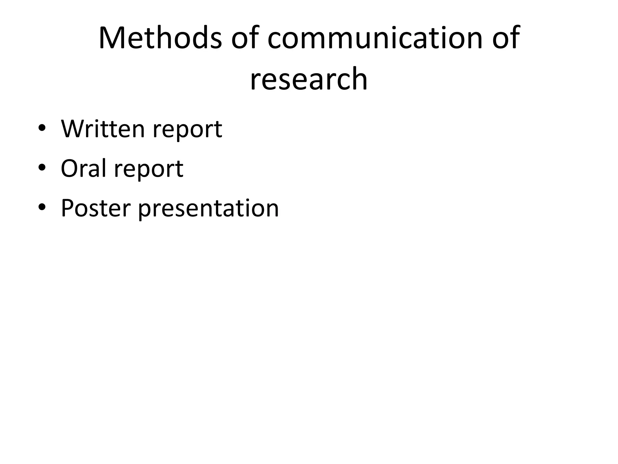 Communication and utilisation of research findings | PPTX