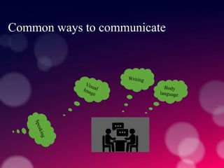 Common ways to communicate
 