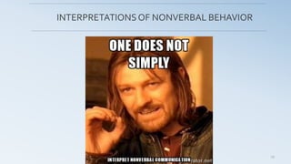 19
INTERPRETATIONSOF NONVERBAL BEHAVIOR
 