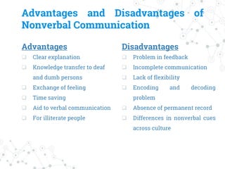 advantages of nonverbal communication