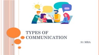 TYPES OF
COMMUNICATION
S1 MBA
 