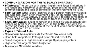 Limitations Visual Communication disorder and it's management | PDF