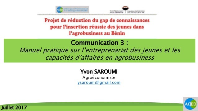 Exemple De Projet Entrepreneurial Pour Les Jeunes Pdf  Exemple de Projet