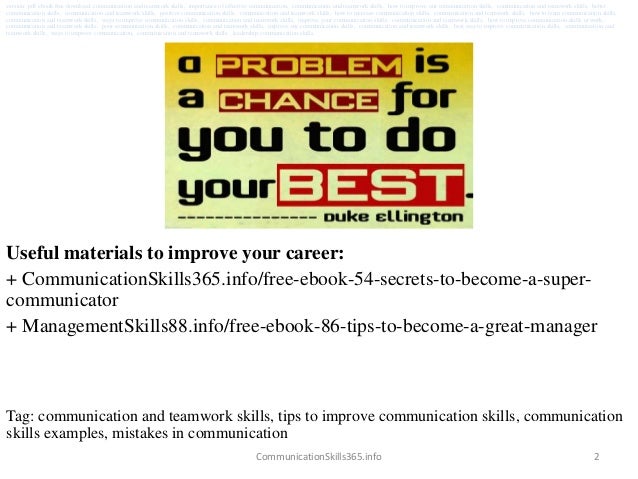 communication and teamwork skills pdf free download