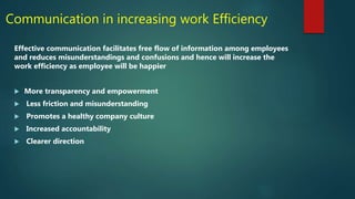 Communication and Its effectiveness in work efficiency
