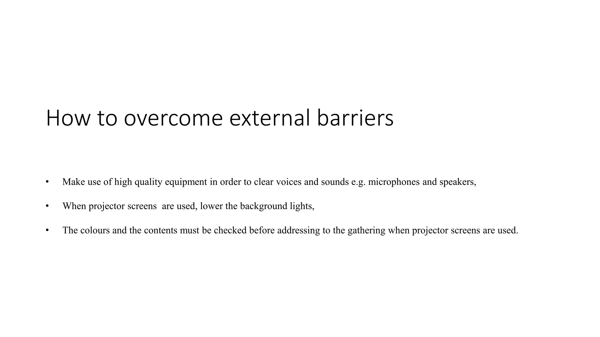 External Barrier Example Communication barriers | PPTX