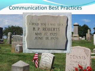 Communication Best Practices
 