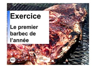Exercice
Le premier
barbec de
l’année
 
