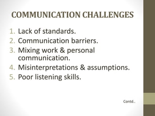 Communication challenges in an organisation | PPTX